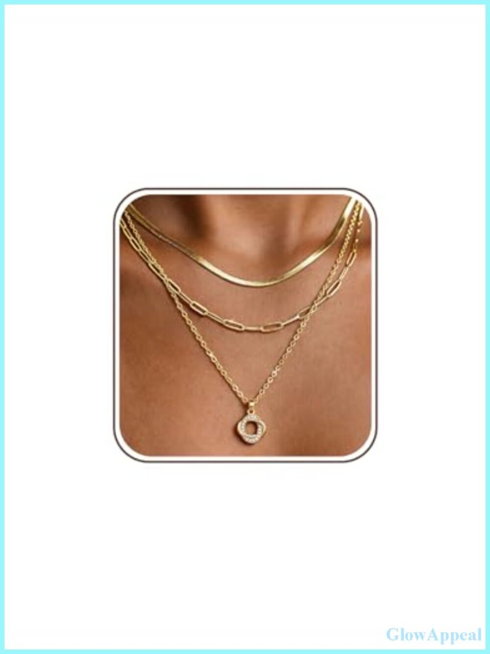 14K Gold Plated Cubic Zirconia Snake Choker Dainty Pendant Necklace Set